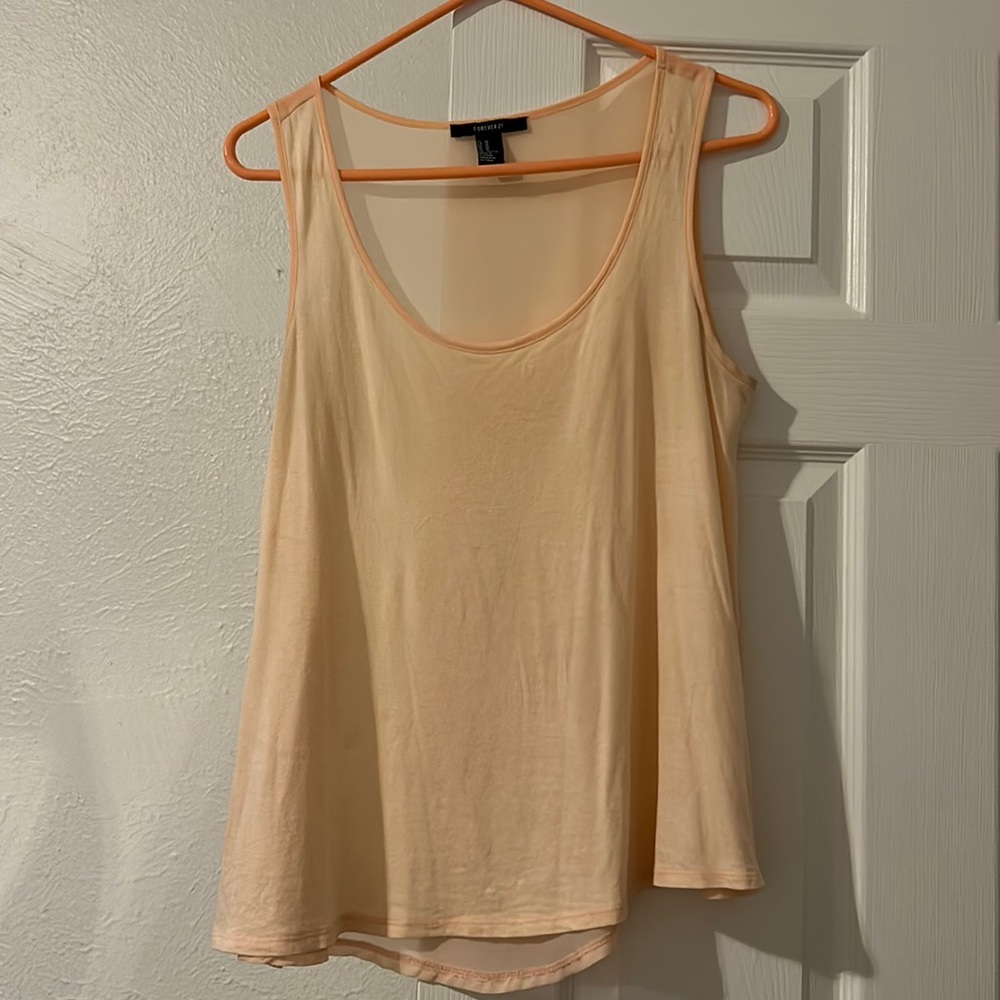 Sheer back flowy tank top